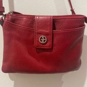 Red crossbody clutch
